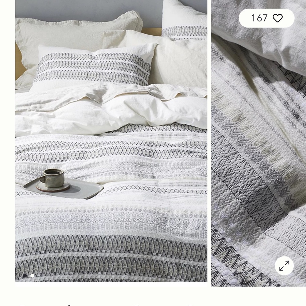Coyuchi Lost Coast Organic Duvet Cover and Euro Shams